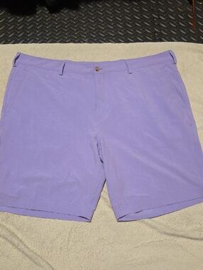 Men's Lavender Flat-Front Casual Shorts